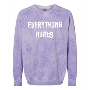 Everything Hurts Fitness Weightlifting Funny Gym Workout Colorblast Crewneck Sweatshirt