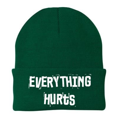 Everything Hurts Fitness Weightlifting Funny Gym Workout Knit Cap Winter Beanie