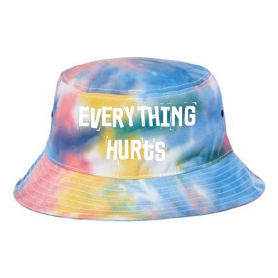 Everything Hurts Fitness Weightlifting Funny Gym Workout Tie Dye Newport Bucket Hat