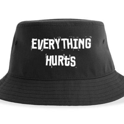 Everything Hurts Fitness Weightlifting Funny Gym Workout Sustainable Bucket Hat