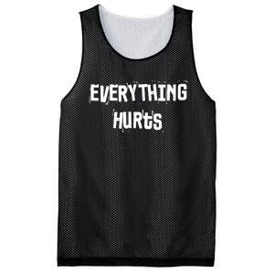 Everything Hurts Fitness Weightlifting Funny Gym Workout Mesh Reversible Basketball Jersey Tank