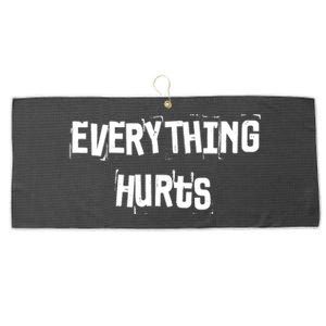 Everything Hurts Fitness Weightlifting Funny Gym Workout Large Microfiber Waffle Golf Towel