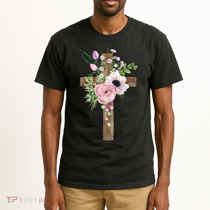 Easter Holiday Floral Cross Tall T-Shirt