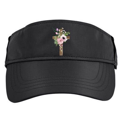 Easter Holiday Floral Cross Adult Drive Performance Visor