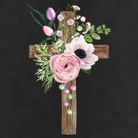 Easter Holiday Floral Cross Adult Drive Performance Visor