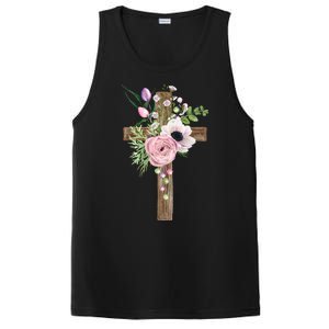 Easter Holiday Floral Cross PosiCharge Competitor Tank