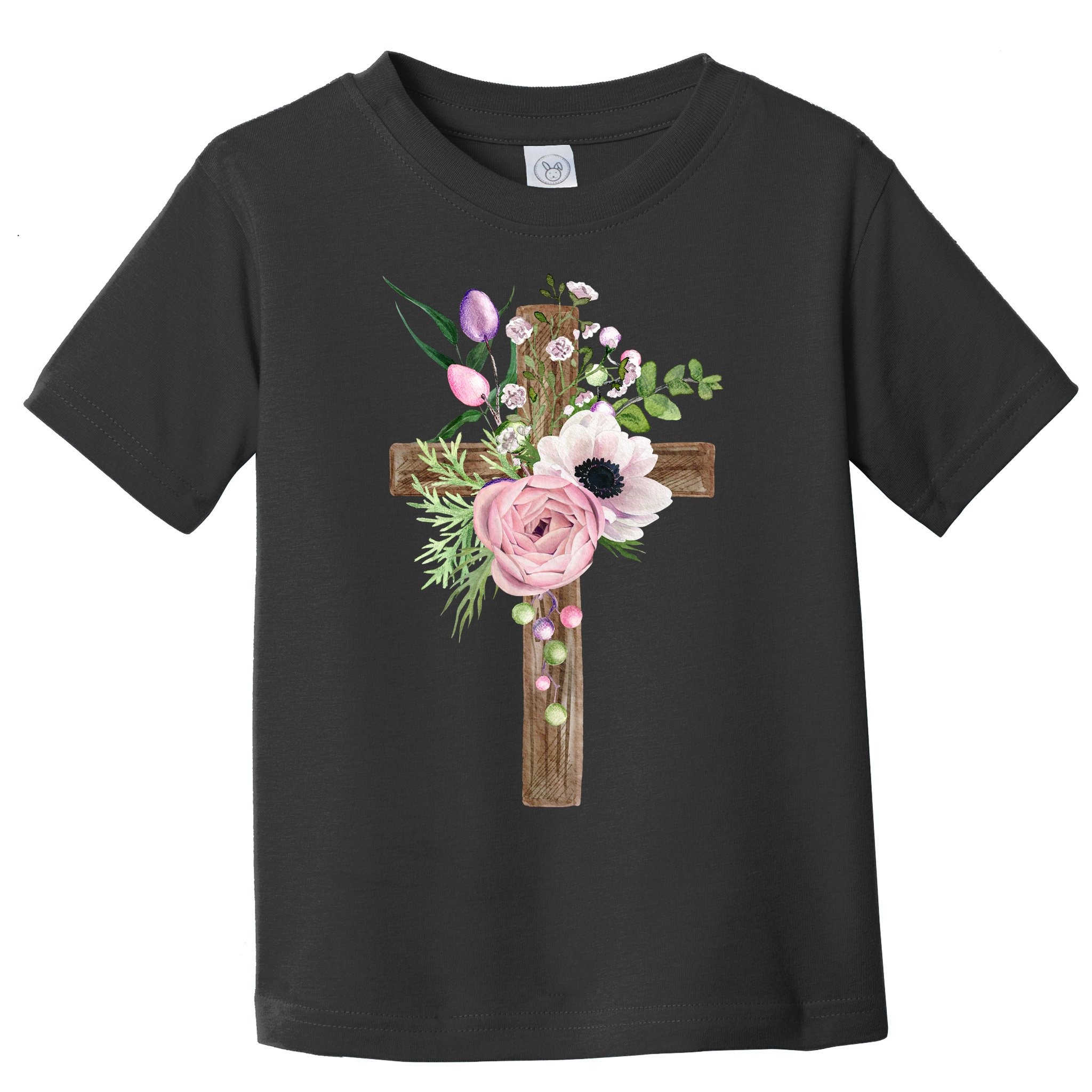 Easter Holiday Floral Cross Toddler T-Shirt