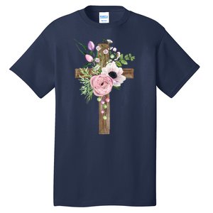 Easter Holiday Floral Cross Tall T-Shirt