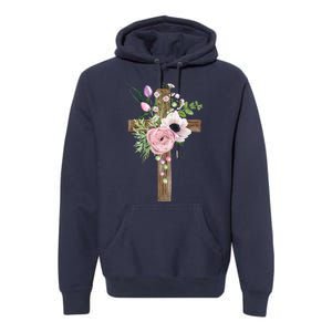 Easter Holiday Floral Cross Premium Hoodie