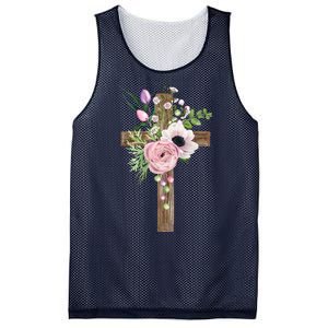 Easter Holiday Floral Cross Mesh Reversible Basketball Jersey Tank