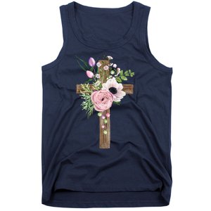 Easter Holiday Floral Cross Tank Top