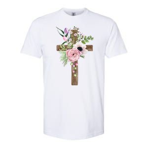 Easter Holiday Floral Cross Softstyle CVC T-Shirt