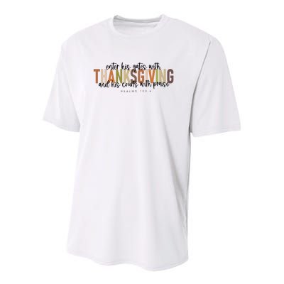 Enter His Gates With Thanksgiving And His Courts With Praise Youth Performance Sprint T-Shirt