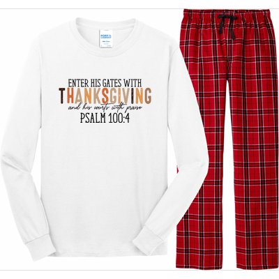 Enter His Gates With Thanksgiving And His Courts With Praise Long Sleeve Pajama Set