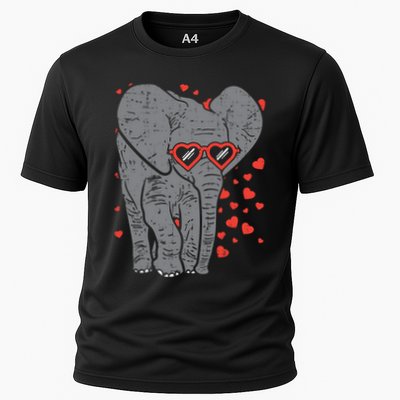 Elephant Heart Glasses Cute Valentines Day Animal Lover Gift Cool Gift Performance Shirt