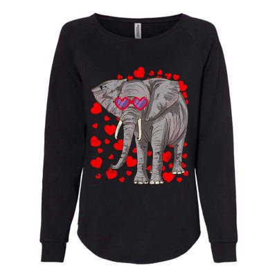 Elephant Heart Glasses Cute Valentines Day Animal Lover Gift Womens California Wash Sweatshirt