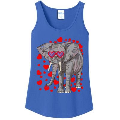 Elephant Heart Glasses Cute Valentines Day Animal Lover Gift Ladies Essential Tank