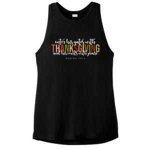 Enter His Gates With Thanksgiving And His Courts With Praise Ladies PosiCharge Tri-Blend Wicking Tank