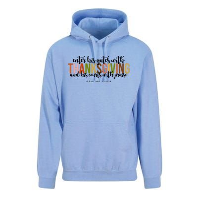 Enter His Gates With Thanksgiving And His Courts With Praise Unisex Surf Hoodie