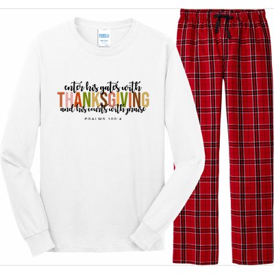 Enter His Gates With Thanksgiving And His Courts With Praise Long Sleeve Pajama Set