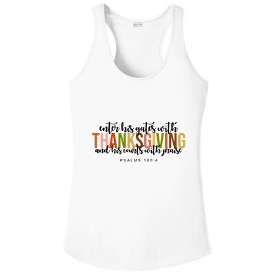 Enter His Gates With Thanksgiving And His Courts With Praise Ladies PosiCharge Competitor Racerback Tank