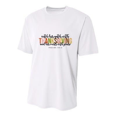 Enter His Gates With Thanksgiving And His Courts With Praise Youth Performance Sprint T-Shirt