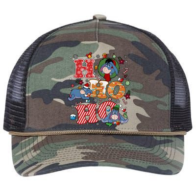 Eeyore Ho Ho Ho Cute Christmas Cute Lover Santa Claus Retro Rope Trucker Hat Cap