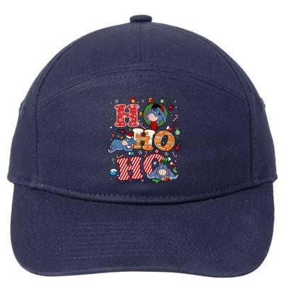 Eeyore Ho Ho Ho Cute Christmas Cute Lover Santa Claus 7-Panel Snapback Hat