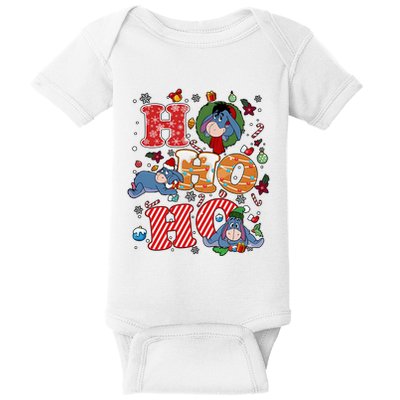 Eeyore Ho Ho Ho Cute Christmas Cute Lover Santa Claus Baby Bodysuit