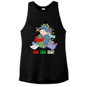 Eeyore Ho Ho Ho Cute Eeyore Merry Christmas Ladies PosiCharge Tri-Blend Wicking Tank