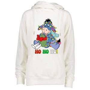 Eeyore Ho Ho Ho Cute Eeyore Merry Christmas Womens Funnel Neck Pullover Hood