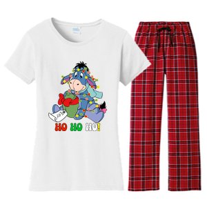 Eeyore Ho Ho Ho Cute Eeyore Merry Christmas Women's Flannel Pajama Set