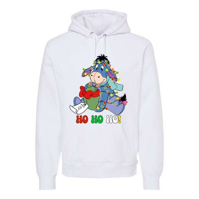 Eeyore Ho Ho Ho Cute Eeyore Merry Christmas Premium Hoodie