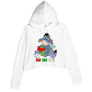 Eeyore Ho Ho Ho Cute Eeyore Merry Christmas Crop Fleece Hoodie