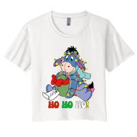 Eeyore Ho Ho Ho Cute Eeyore Merry Christmas Women's Crop Top Tee