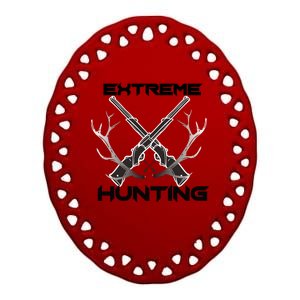 Extreme Hunting Hunter Gift Ceramic Oval Ornament