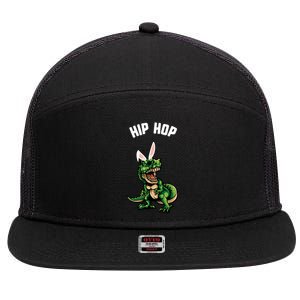 Easter Hip Hop Trex Dinosaur Bunny Ears Gift Spring Gift 7 Panel Mesh Trucker Snapback Hat