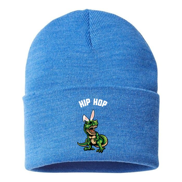 Easter Hip Hop Trex Dinosaur Bunny Ears Gift Spring Gift Sustainable Knit Beanie