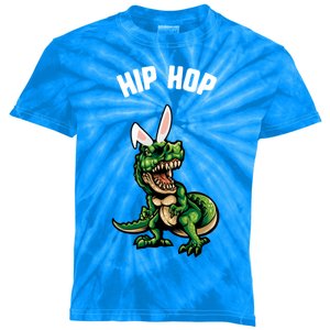 Easter Hip Hop Trex Dinosaur Bunny Ears Gift Spring Gift Kids Tie-Dye T-Shirt