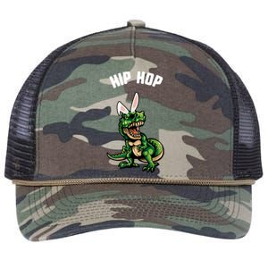 Easter Hip Hop Trex Dinosaur Bunny Ears Gift Spring Gift Retro Rope Trucker Hat Cap