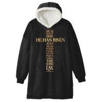 Easter He Has Risen Scripture Cross Matthew 28 6 Hooded Wearable Blanket