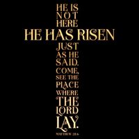 Easter He Has Risen Scripture Cross Matthew 28 6 7-Panel Snapback Hat