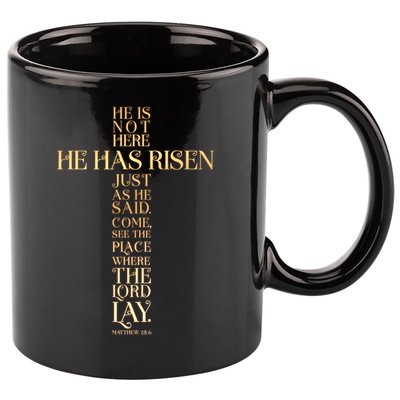 Easter He Has Risen Scripture Cross Matthew 28 6 11oz C Handle Ceramic Mug
