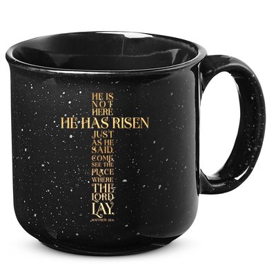 Easter He Has Risen Scripture Cross Matthew 28 6 15oz Campfire Ceramic Mug
