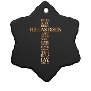 Easter He Has Risen Scripture Cross Matthew 28 6 Ceramic Star Ornament