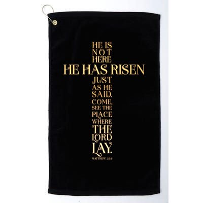 Easter He Has Risen Scripture Cross Matthew 28 6 Golf Towel