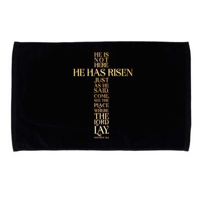 Easter He Has Risen Scripture Cross Matthew 28 6 Microfiber Hand Towel