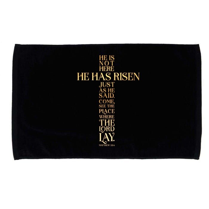 Easter He Has Risen Scripture Cross Matthew 28 6 Microfiber Hand Towel