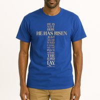Easter He Has Risen Scripture Cross Matthew 28 6 Tall T-Shirt