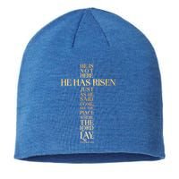 Easter He Has Risen Scripture Cross Matthew 28 6 Sustainable Beanie